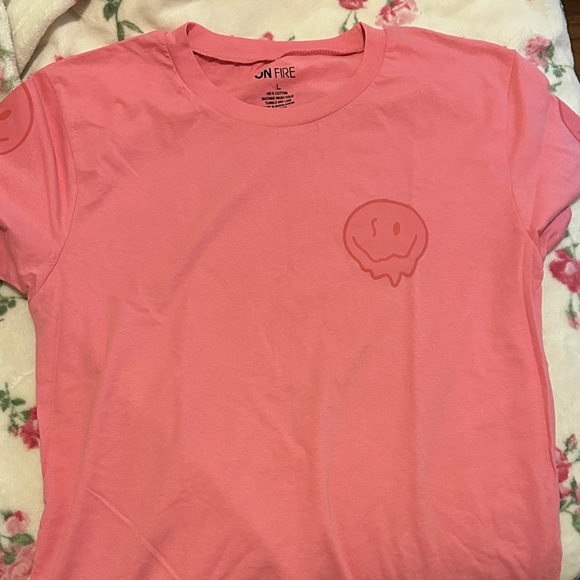On Fire Tops - On Fire Pink Smiley T-Shirt